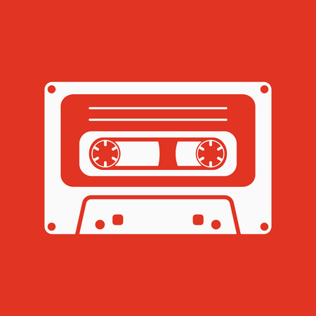 The tape icon. Cassette symbol. Flat Vector illustrationのイラスト素材