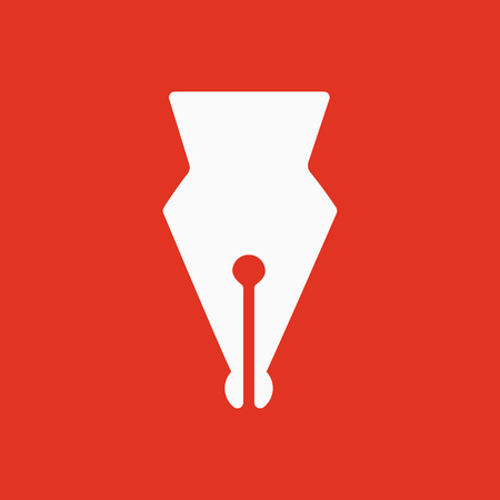 The pen icon. Fountain Pen symbol. Flat Vector illustrationのイラスト素材