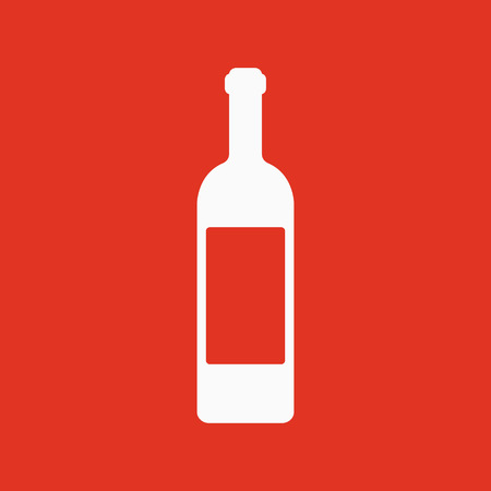 The wine icon. Bottle symbol. Flat Vector illustrationのイラスト素材