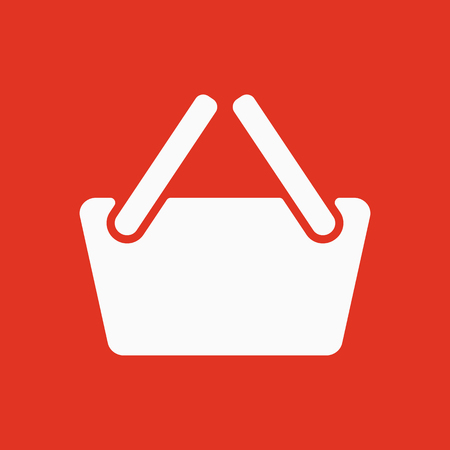 The basket shoping icon. Shop Basket symbol. Flat Vector illustrationのイラスト素材