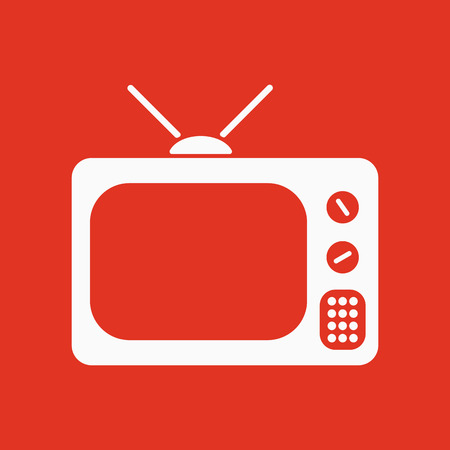 The tv icon. Television symbol. Flat Vector illustrationのイラスト素材