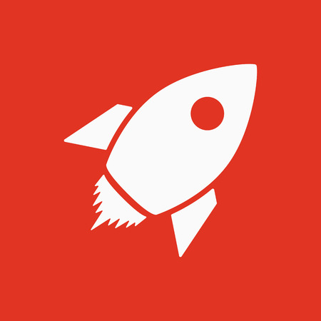 The rocket icon. Launch and speed symbol. Flat Vector illustrationのイラスト素材