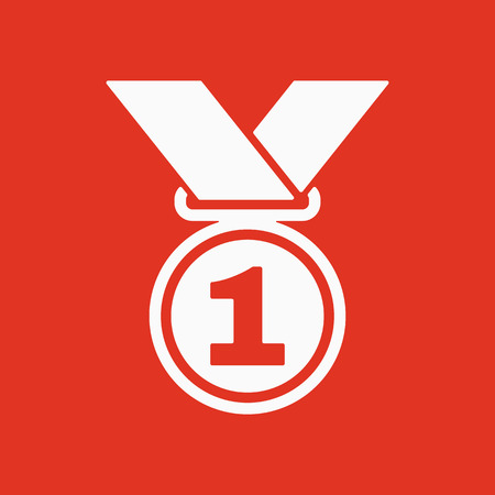 The medal icon. Prize symbol. Flat Vector illustrationのイラスト素材
