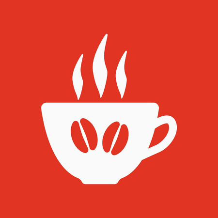 The coffee and cup icon. Coffee And Cup symbol. Flat Vector illustrationのイラスト素材