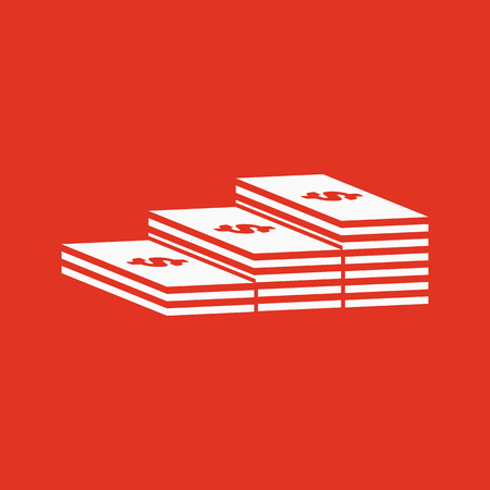 The stack of banknotes icon. Greenback, bank note, money symbol. Flat Vector illustrationのイラスト素材