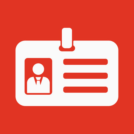 The accreditation icon. Admission and badge, identification, pass symbol. Flat Vector illustrationのイラスト素材