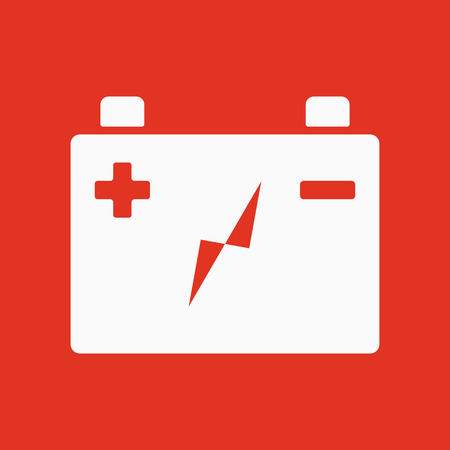 The accumulator battery icon. Power and electric, energy, electricity symbol. Flat Vector illustrationのイラスト素材