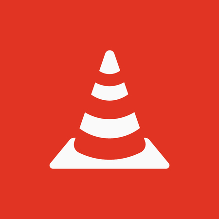 The traffic cone icon. Safety and attention, danger, warning symbol. Flat Vector illustrationのイラスト素材