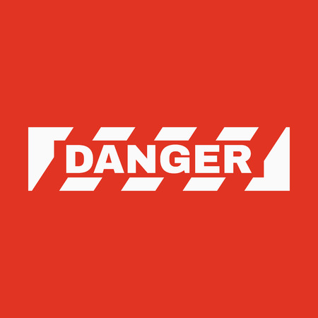 The danger icon. Caution and hazard, attention symbol. Flat Vector illustrationのイラスト素材