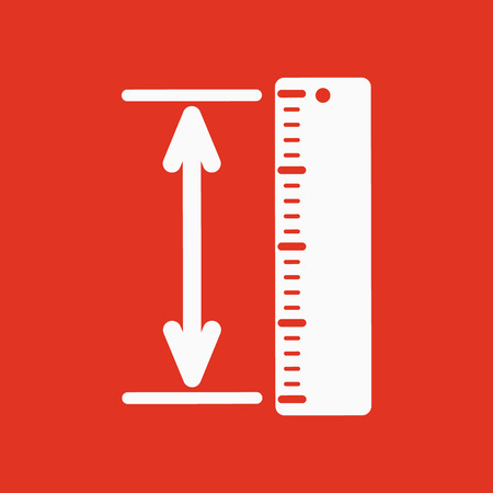 The measuring height and length icon. Ruler, straightedge, scale symbol. Flat Vector illustrationのイラスト素材