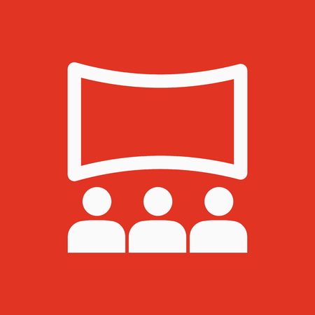 The movie house icon. Theater and show, cinema, presentation  symbol. Flat Vector illustrationのイラスト素材