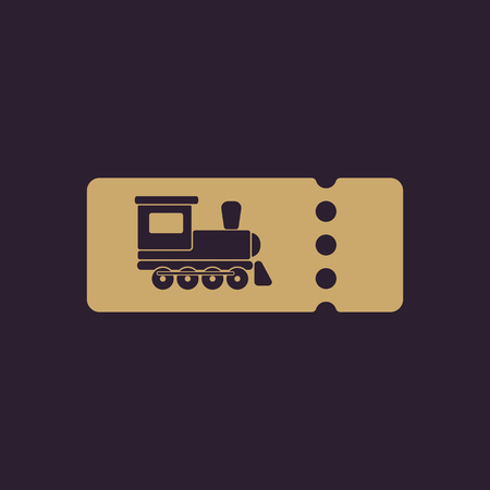 The blank train ticket icon. Travel symbol. Flat Vector illustrationのイラスト素材