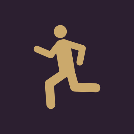 The man running icon. Run symbol. Flat Vector illustrationのイラスト素材