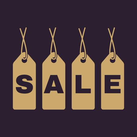 The label with an inscription sale icon. Discount symbol. Flat Vector illustrationのイラスト素材