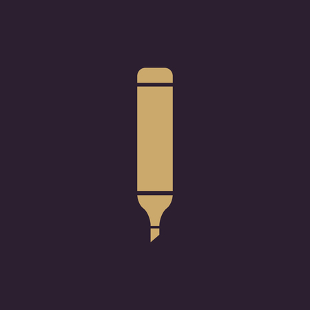 The marker icon. Pen and pencil, highlighter symbol. Flat Vector illustrationのイラスト素材