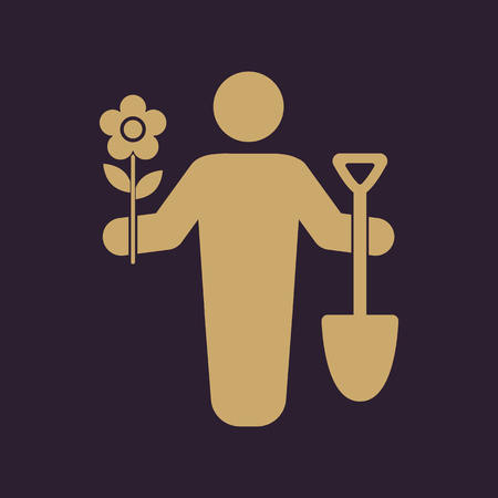 The gardener avatar icon. Gardening and agriculture, garden symbol. Flat Vector illustrationのイラスト素材