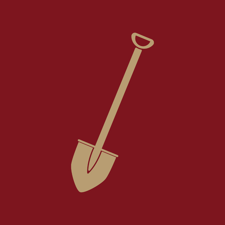 The shovel icon. Spade symbol. Flat Vector illustrationのイラスト素材