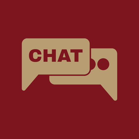 The speech bubble with a chat icon. Internet and forum, blog, online symbol. Flat Vector illustrationのイラスト素材