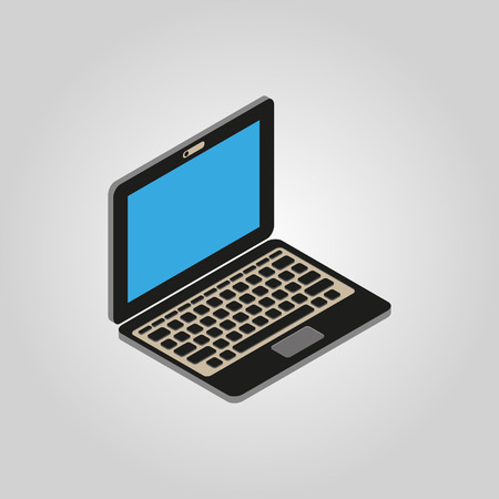 The computer icon. PC, desktop, laptop symbol.3D isometric. Flat Vector illustrationのイラスト素材