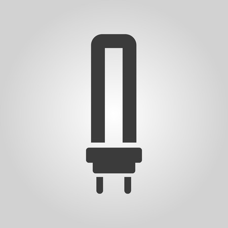 The fluorescent light bulb icon. Lamp and bulb, lightbulb symbol.UI. Web. . Sign. Flat design. App. Stock vectorのイラスト素材