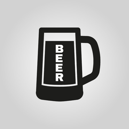 Glass of beer icon. Beer and pub, bar symbol. UI. Web. . Sign. Flat design. App.Stock vectorのイラスト素材