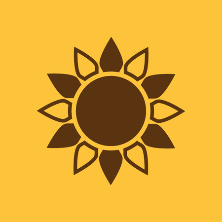 The sun icon. Sunrise and sunshine, weather, sun symbol. UI. Web. Logo. Sign. Flat design. App. Stock vectorのイラスト素材