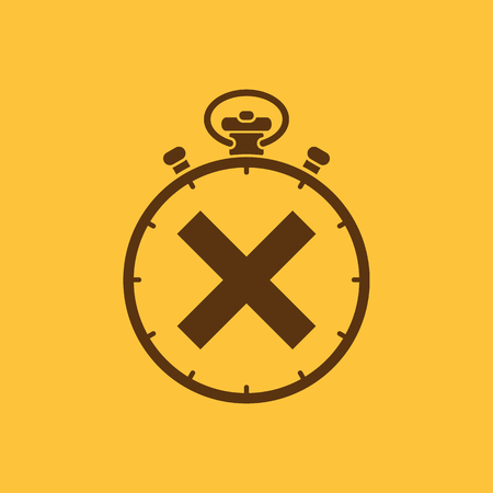 The stopwatch icon. Clock and watch, timer, countdown, stopwatch symbol. UI. Web. Logo. Sign. Flat design. App. Stock vectorのイラスト素材