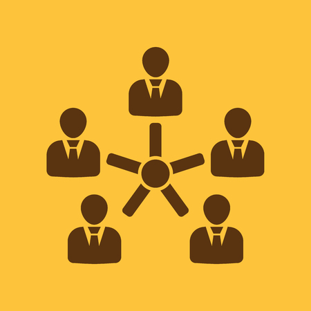 The management and teamwork icon. Team and group, teamwork, people, alliance, management symbol. UI. Web. Logo. Sign. Flat design. App. Stock vectorのイラスト素材
