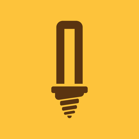 The fluorescent light bulb icon. Lamp and bulb, lightbulb symbol.UI. Web. Logo. Sign. Flat design. App. Stock vectorのイラスト素材