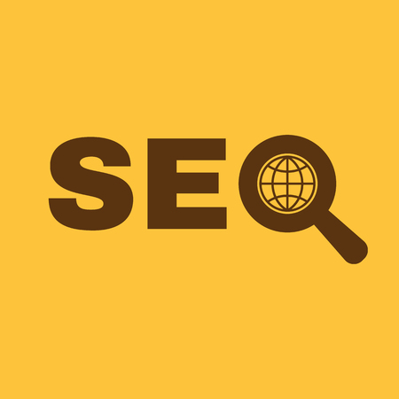 The SEO icon. WWW and browser, development, seo symbol. UI. Web. Logo. Sign. Flat design. App. Stock vectorのイラスト素材