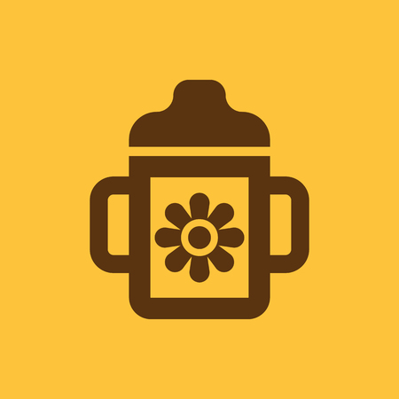 Feeding cup icon. design. Baby bottle, Feeding cup symbol. web. graphic. AI. app. logo. object. flat. image. sign. eps. art. picture - stock vectorのイラスト素材