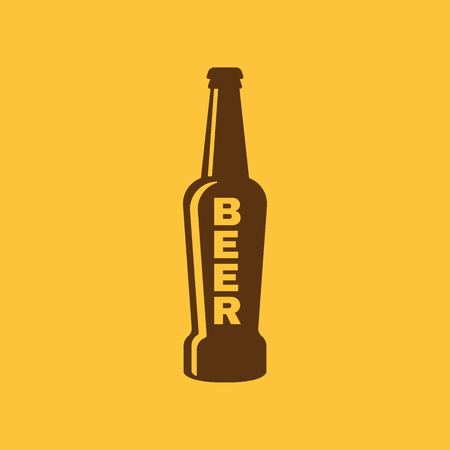 Bottle of beer icon. Beer and pub, bar symbol. UI. Web. Logo. Sign. Flat design. App.Stock vectorのイラスト素材