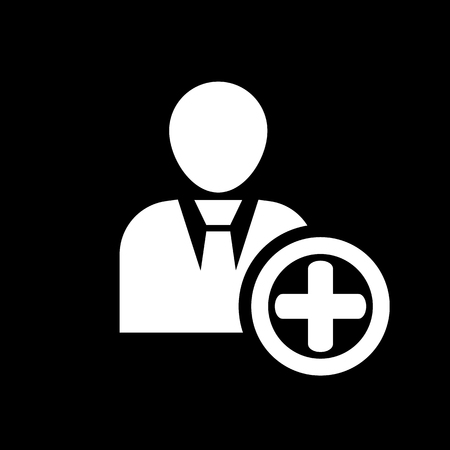 The add user icon. Add friend and avatar symbol. UI. Web. . Sign. Flat design. App. Stock vectorのイラスト素材