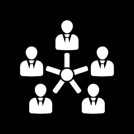 The management and teamwork icon. Team and group, teamwork, people, alliance, management symbol. UI. Web. . Sign. Flat design. App. Stock vectorのイラスト素材