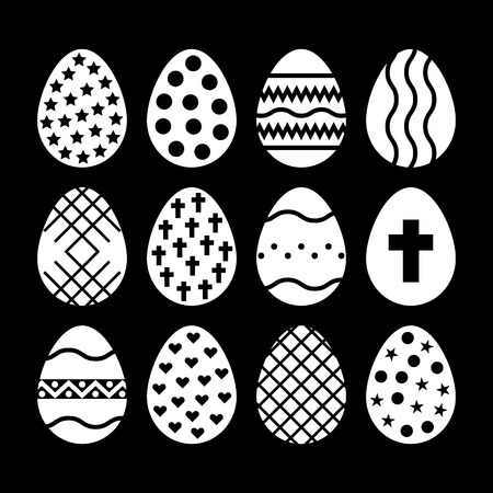 The egg and easter 12 icon. Easter, egg symbol. UI. Web. . Sign. Flat design. App. Stock vectorのイラスト素材