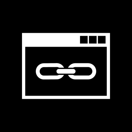 The website link icon. website , WWW and browser, development, seo symbol. UI. Web. Logo. Sign. Flat design. App. symbol. UI. Web. Logo. Sign. Flat design. App. Stock vectorのイラスト素材