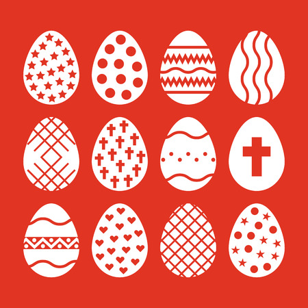 The egg and easter 12 icon. Easter, egg symbol. UI. Web. Logo. Sign. Flat design. App. Stock vectorのイラスト素材
