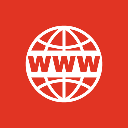 The WWW icon. SEO and browser, development, www symbol. UI. Web. Logo. Sign. Flat design. App. Stock vectorのイラスト素材