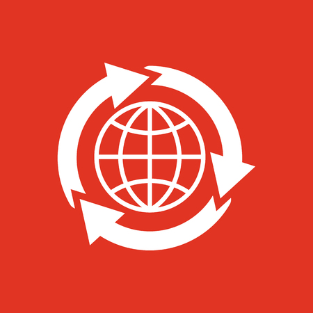 The global solution icon. WWW and browser, development, search, SEO, global solution symbol. UI. Web. Logo. Sign. Flat design. App. Stock vectorのイラスト素材