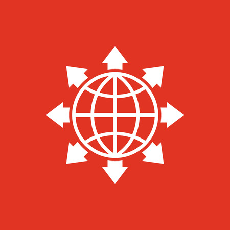 The global solution icon. WWW and browser, development, search, SEO, global solution symbol. UI. Web. Logo. Sign. Flat design. App. Stock vectorのイラスト素材