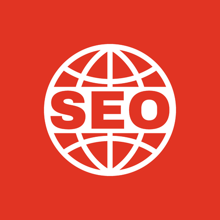 The SEO icon. WWW and browser, development, seo symbol. UI. Web. Logo. Sign. Flat design. App. Stock vectorのイラスト素材