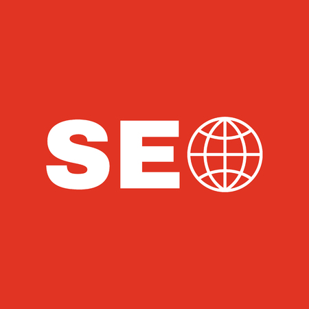 The SEO icon. WWW and browser, development, seo symbol. UI. Web. Logo. Sign. Flat design. App. Stock vectorのイラスト素材