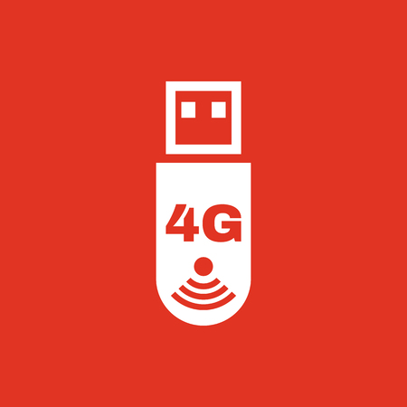 The 4g adapter icon. Transfer and connection, data, 4g symbol. UI. Web. Logo. Sign. Flat design. App. Stock vectorのイラスト素材