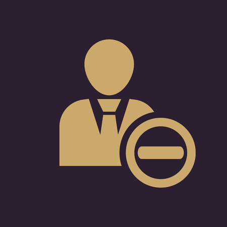 The delete user icon. Delete a user friend and avatar symbol. UI. Web. Logo. Sign. Flat design. App. Stock vectorのイラスト素材
