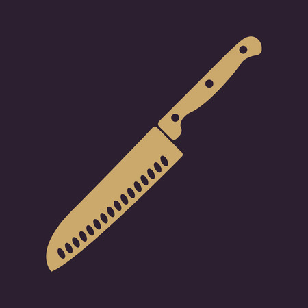 The knife for meat icon. Knife and chef, kitchen symbol.UI. Web. Logo. Sign. Flat design. App. Stock vectorのイラスト素材