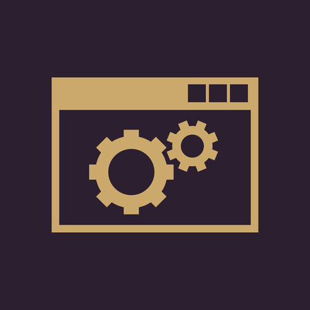 The website optimization icon. WWW and browser, development, seo, website optimization symbol. UI. Web. Logo. Sign. Flat design. App. Stock vectorのイラスト素材