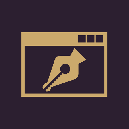 The web design icon. WWW and browser, development, seo, web design symbol. UI. Web. Logo. Sign. Flat design. App. Stock vectorのイラスト素材