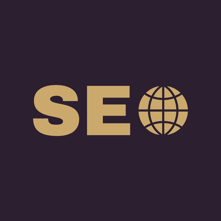 The SEO icon. WWW and browser, development, seo symbol. UI. Web. Logo. Sign. Flat design. App. Stock vectorのイラスト素材