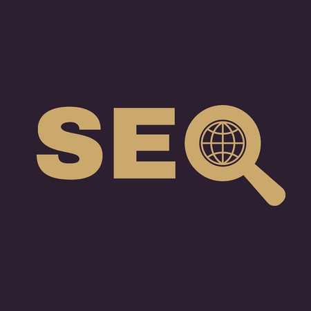 The SEO icon. WWW and browser, development, seo symbol. UI. Web. Logo. Sign. Flat design. App. Stock vectorのイラスト素材
