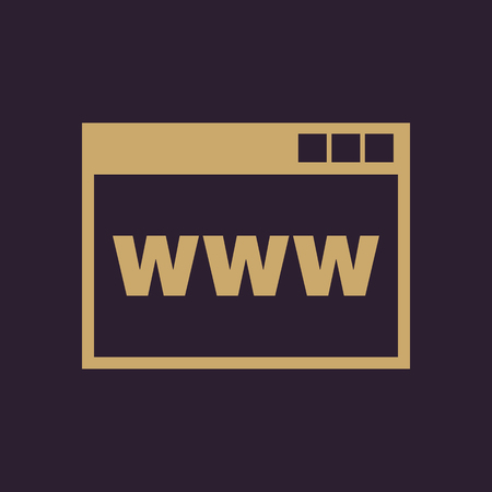 The WWW icon. SEO and browser, development, WWW symbol. UI. Web. Logo. Sign. Flat design. App. Stock vectorのイラスト素材